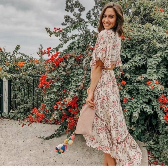 Pink Floral Bohemian Maxi Dress - Picture 7 of 16